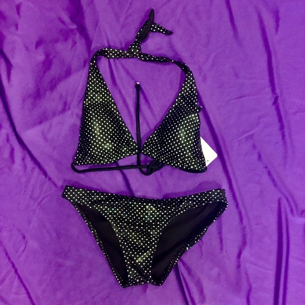 Black two-piece swimsuit